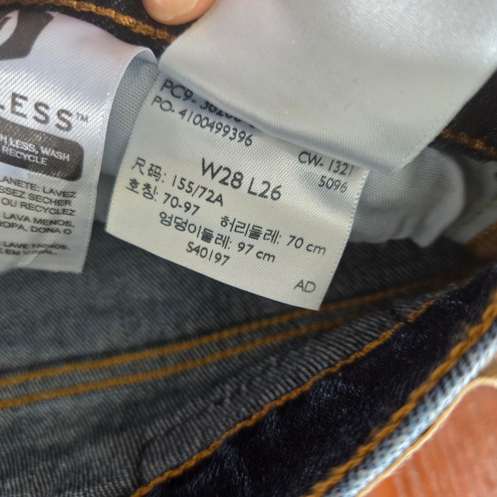 Levis 501 Crop Jeans W28 Button Fly Distressed‎ High Rise Dark Wash - Picture 6 of 10